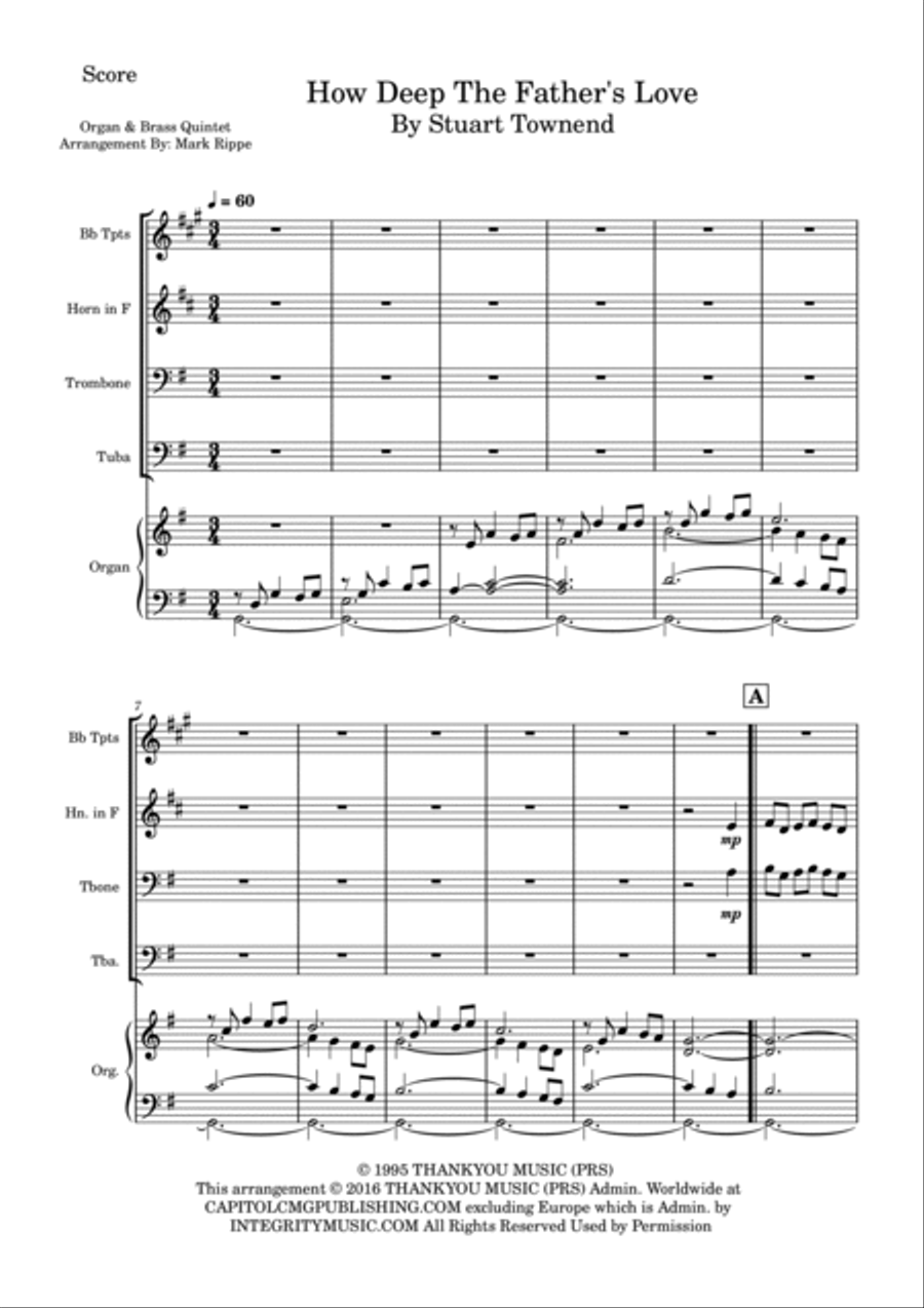 How Deep The Father's Love For Us Horn scores gallery preview page 2