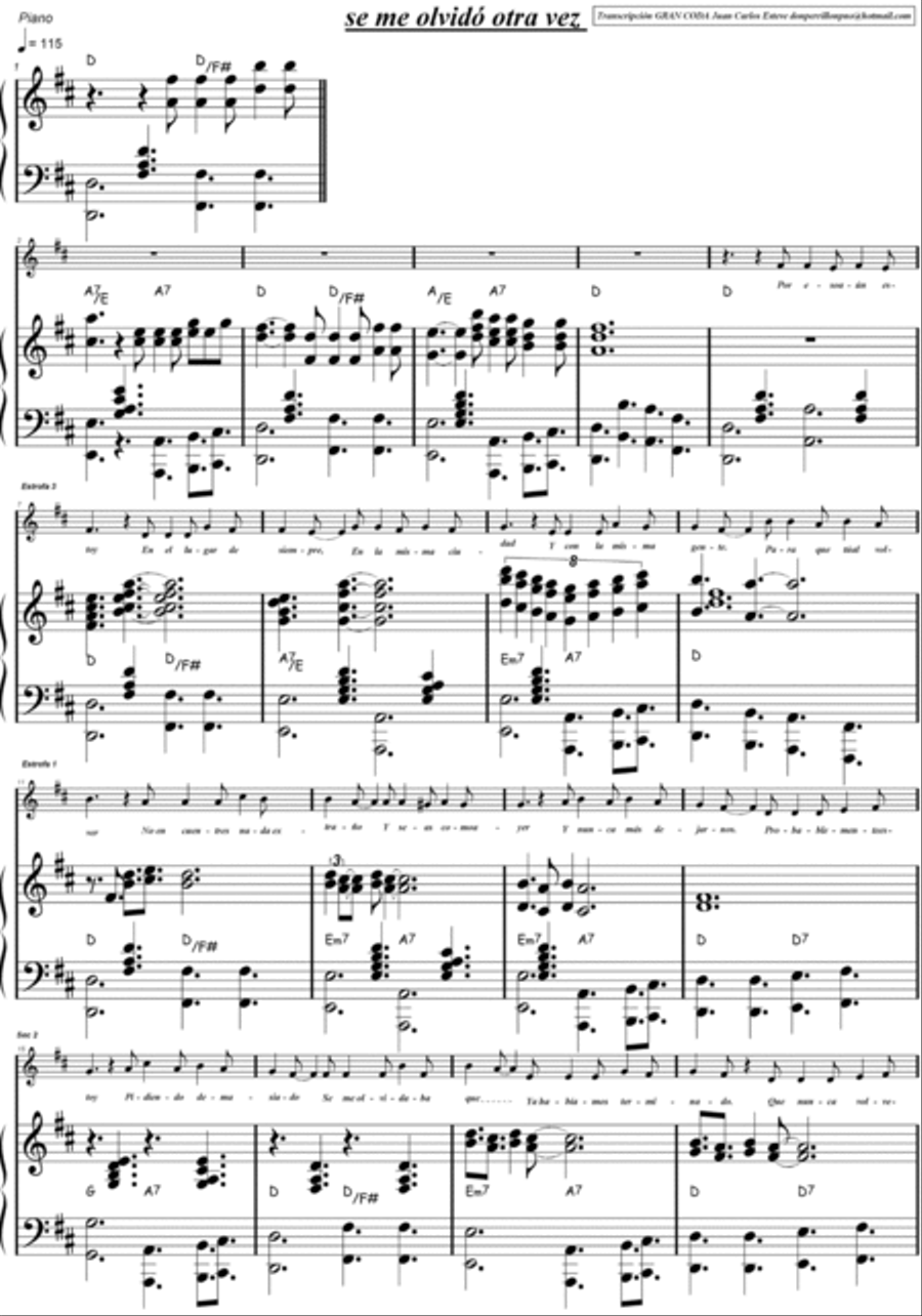 Se Me Olvido Otra Vez Voice scores gallery preview page 3