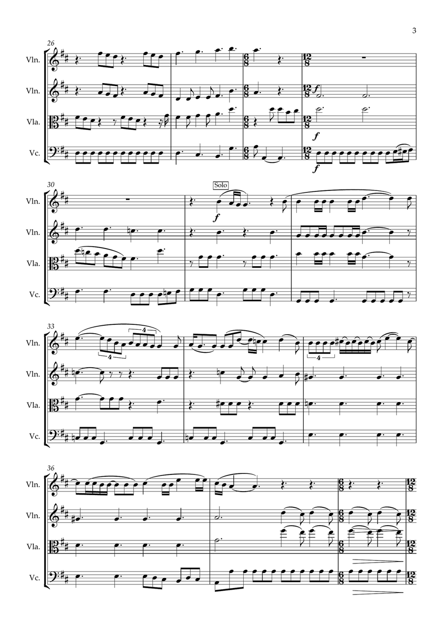 Somebody To Love String Quartet scores gallery preview page 3