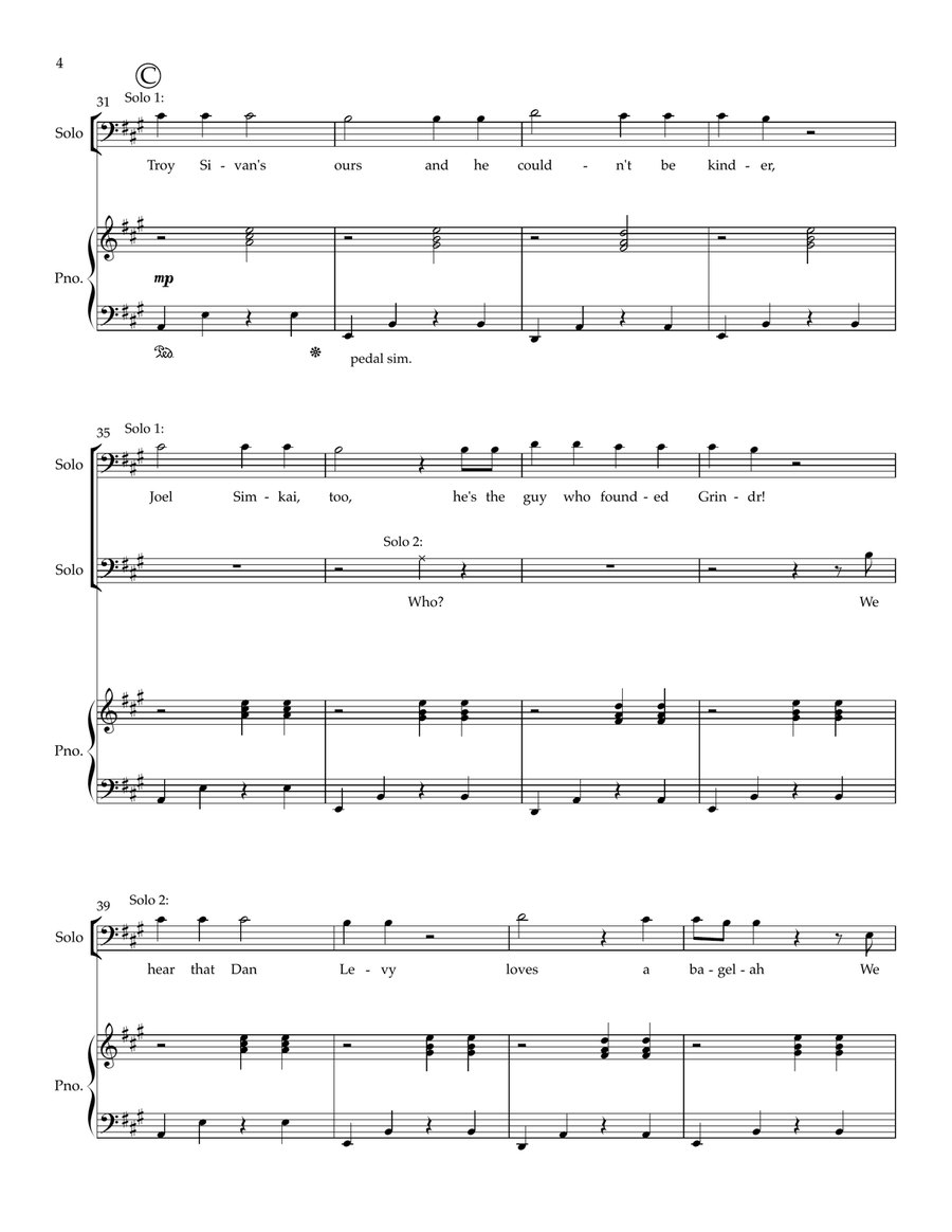 Adam's Hanukkah Song TTBB scores gallery preview page 4