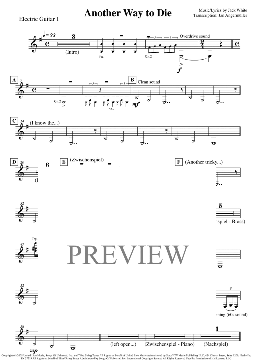 Another Way To Die Small Ensemble scores gallery preview page 1