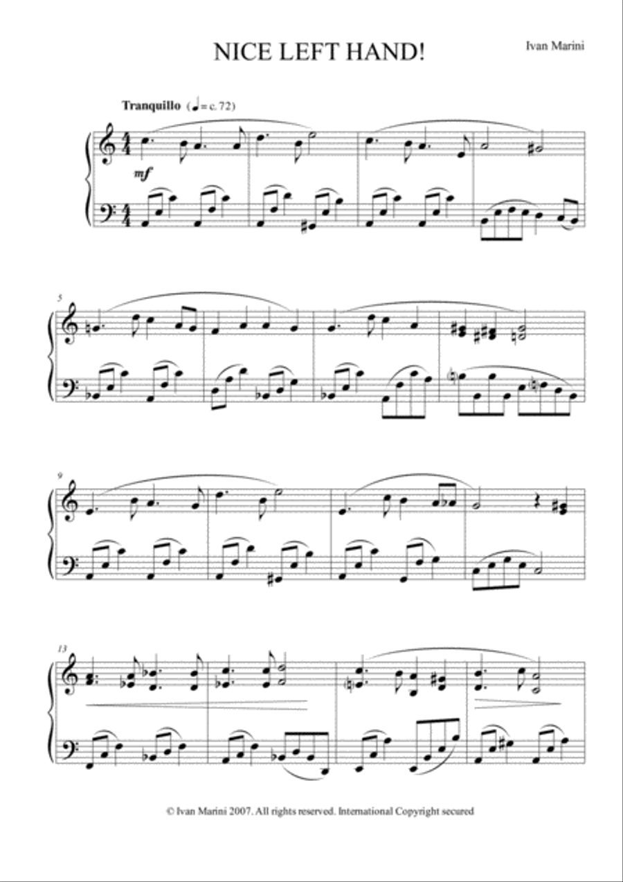 NICE LEFT HAND! for solo Piano image number null