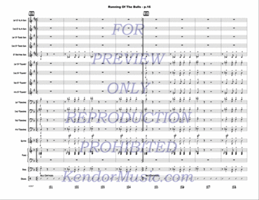 Running Of The Bulls Jazz Ensemble scores gallery preview page 17