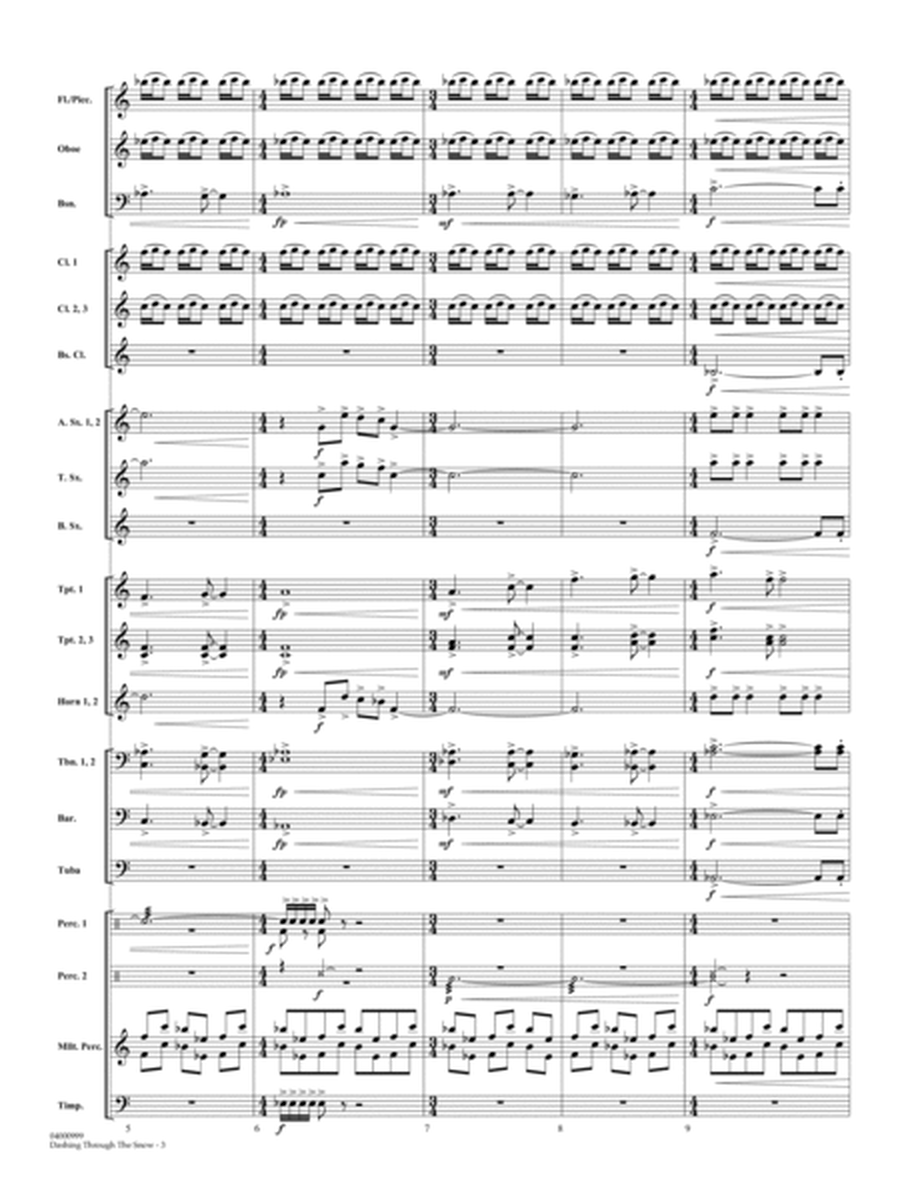Dashing Through The Snow (based on "Jingle Bells") (arr. Richard L. Saucedo) - Full Score