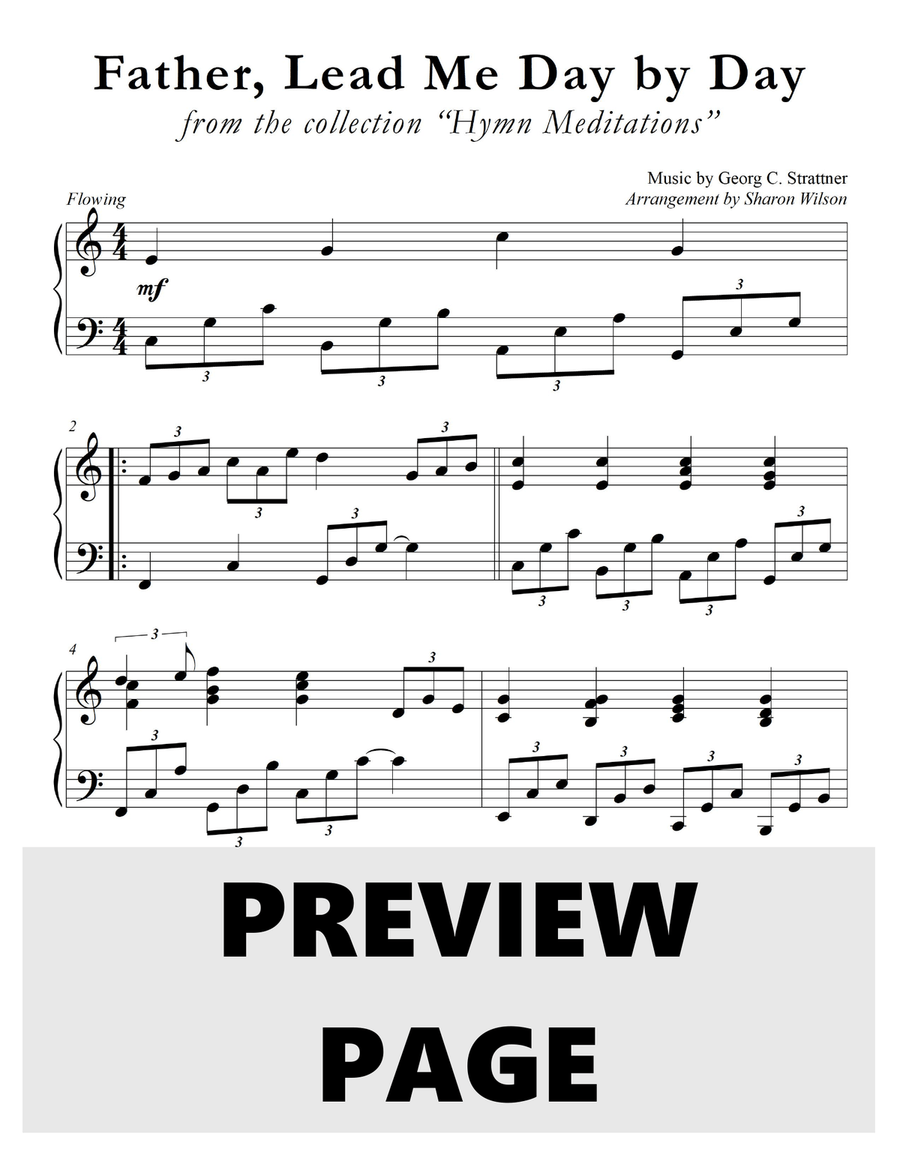 Hymn Meditations (A Collection of LARGE PRINT Two-page Hymns for Solo Piano) Piano Solo scores gallery preview page 6