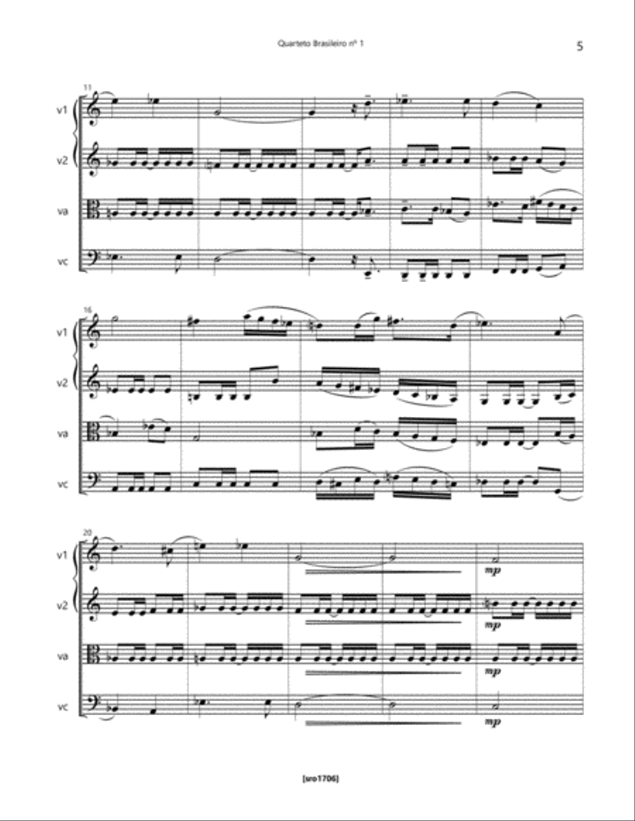Quarteto Brasileiro Nº 1 String Quartet scores gallery preview page 5