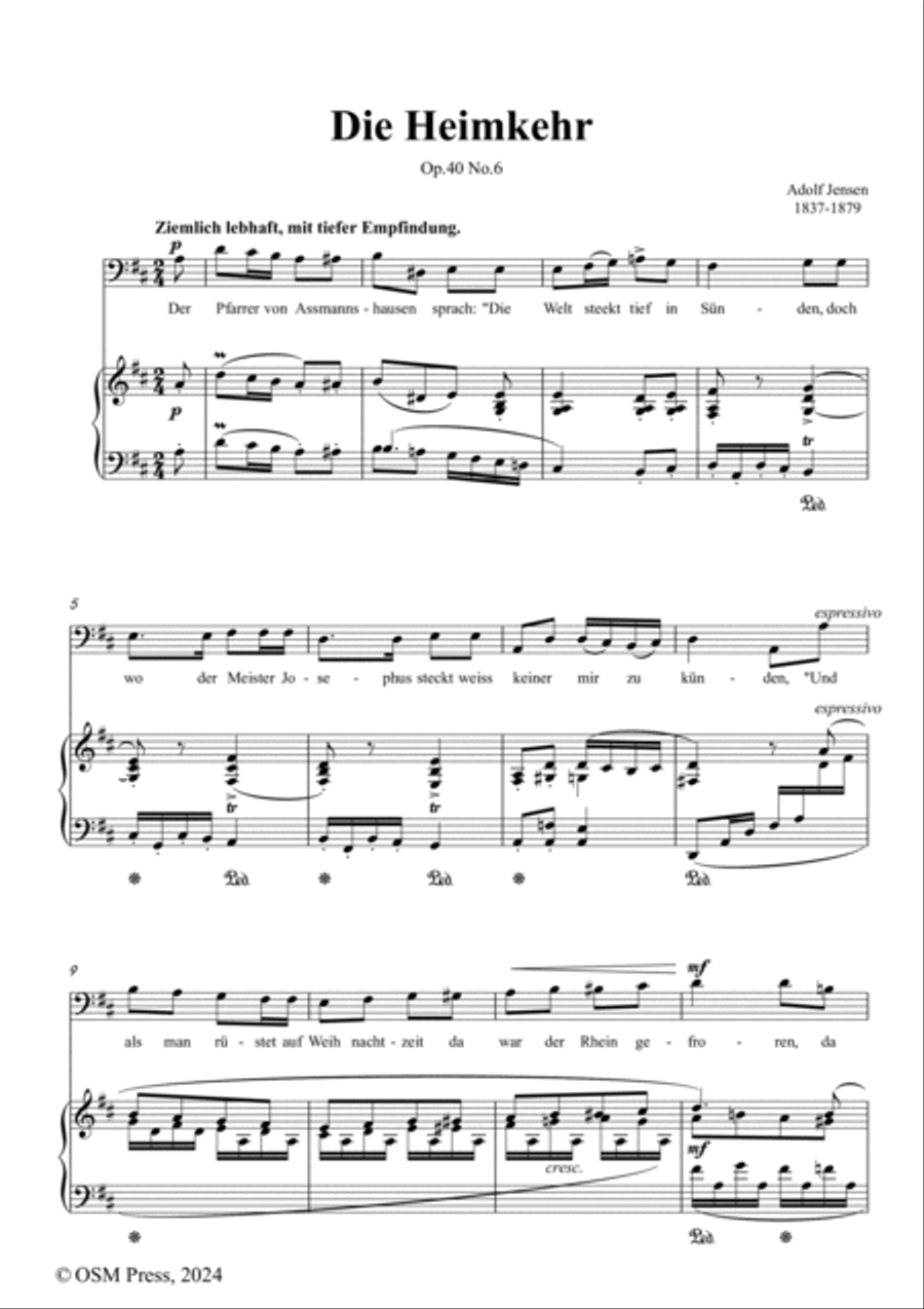 A. Jensen-Die Heimkehr,in D Major,Op.40 No.6 Voice scores gallery preview page 2