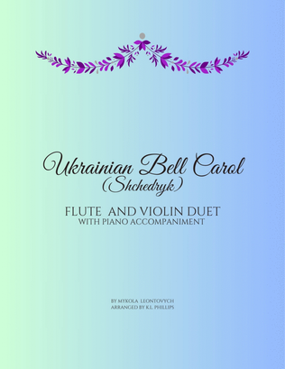 Book cover for Ukrainian Bell Carol (Shchedryk) - Flute and Violin Duet with Piano Accompaniment