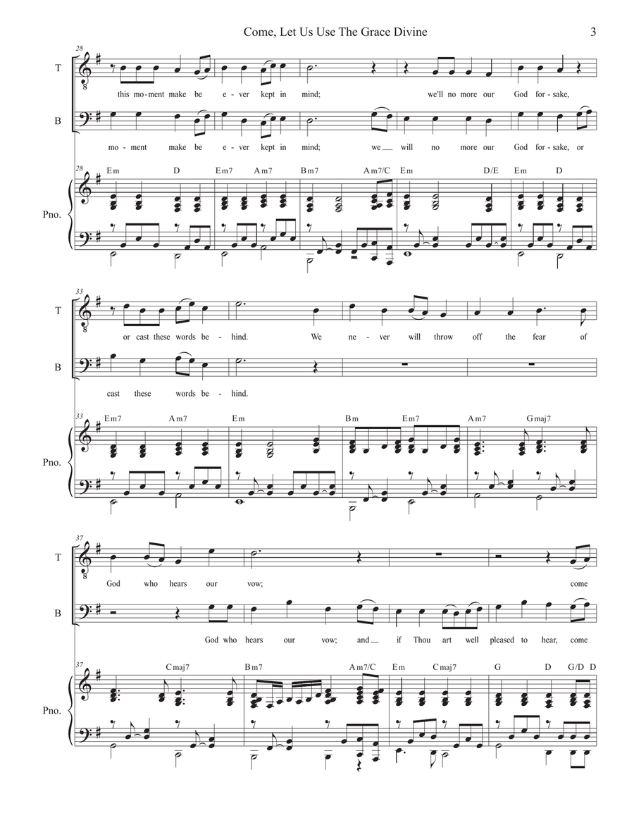 Come, Let Us Use The Grace Divine (2-part choir - (TB) TB scores gallery preview page 4
