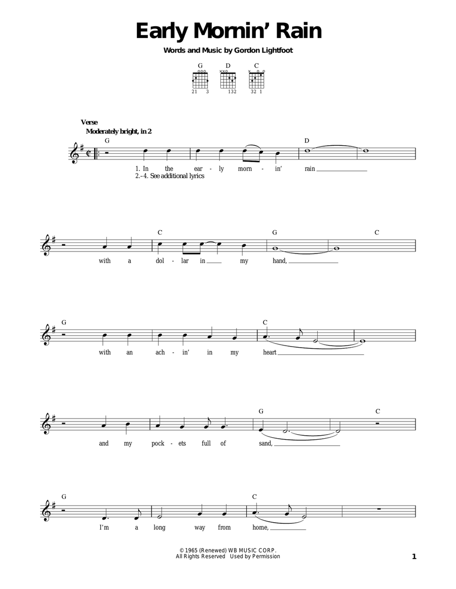 Early Mornin' Rain Acoustic Guitar scores gallery preview page 1