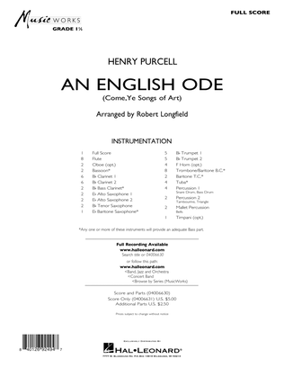 An English Ode (Come, Ye Sons of Art) (arr. Robert Longfield) - Conductor Score (Full Score)
