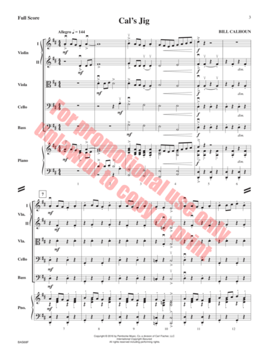 Cal's Jig String Orchestra scores gallery preview page 4