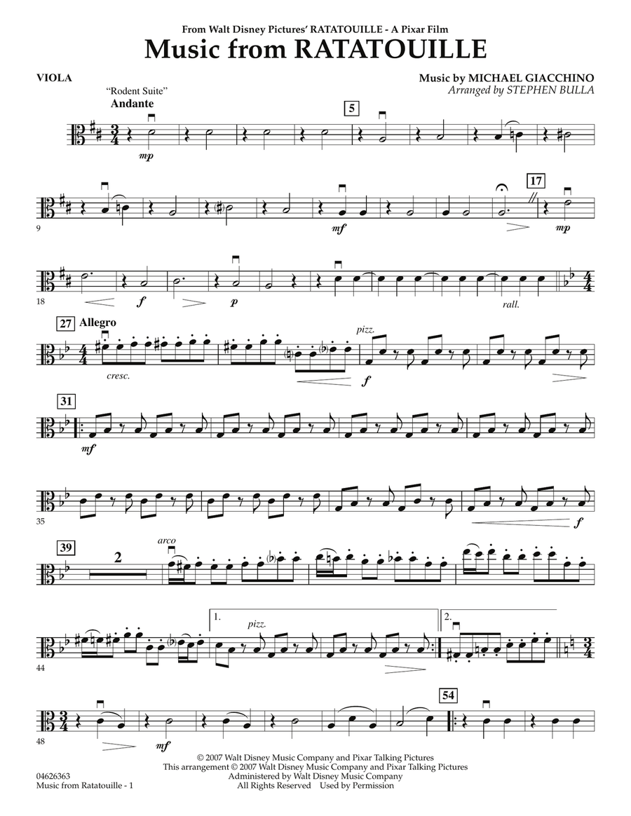 Music from Ratatouille - Viola Orchestra scores gallery preview page 1
