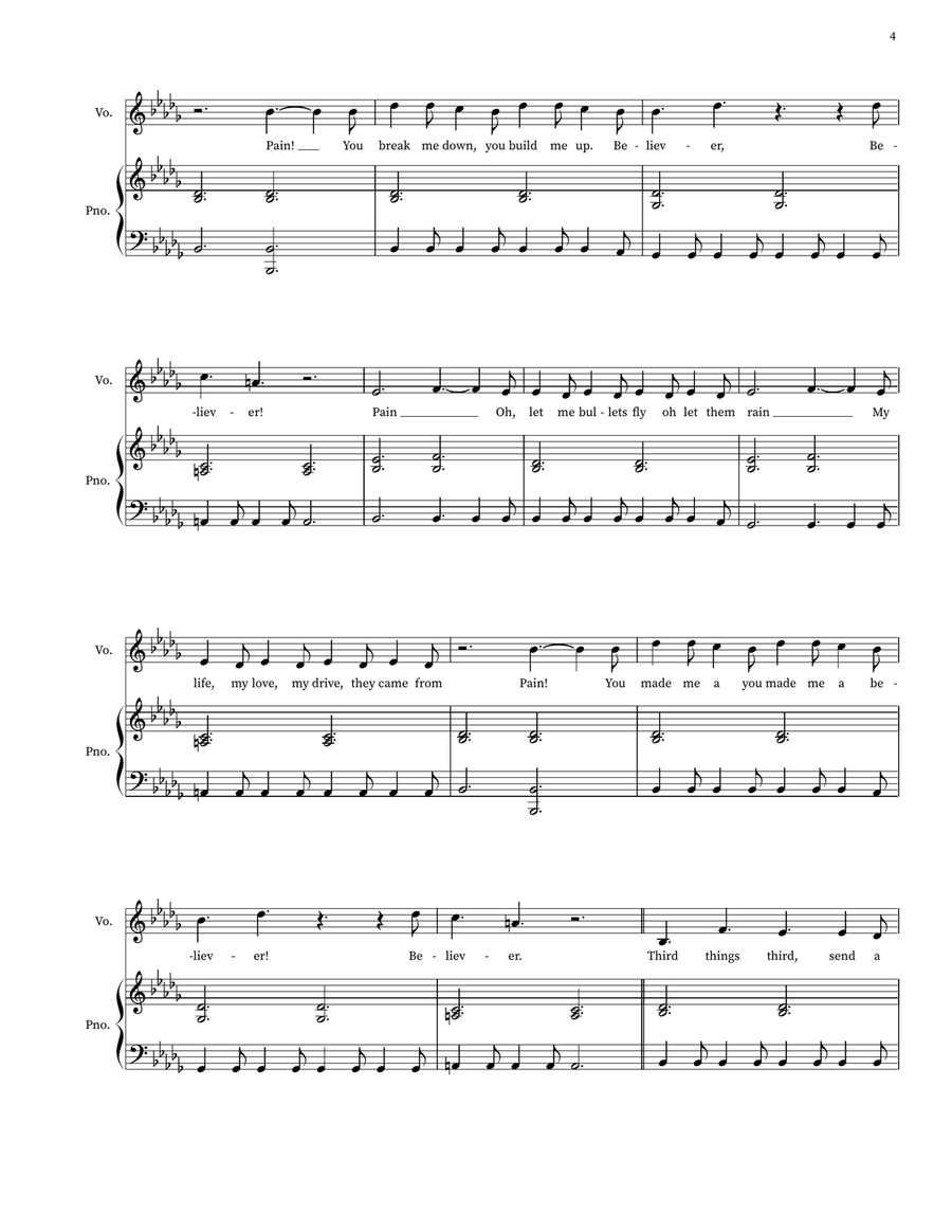 Believer Believer Piano, Vocal scores gallery preview page 4