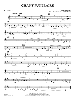 Chant Funeraire (arr. Myron Moss) - Bb Trumpet 2