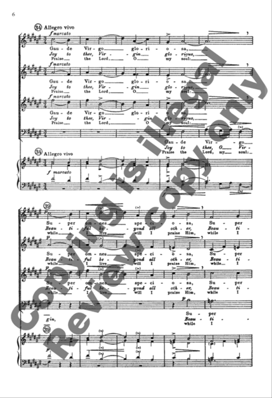 Ave Regina Caelorum (Queen of the Heavens) (Behold, now praise the Lord) 4-Part scores gallery preview page 16