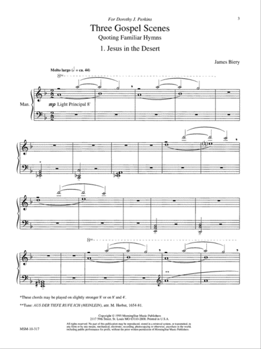 Jesus in the Desert: Forty Days and Forty Nights Organ scores gallery preview page 1