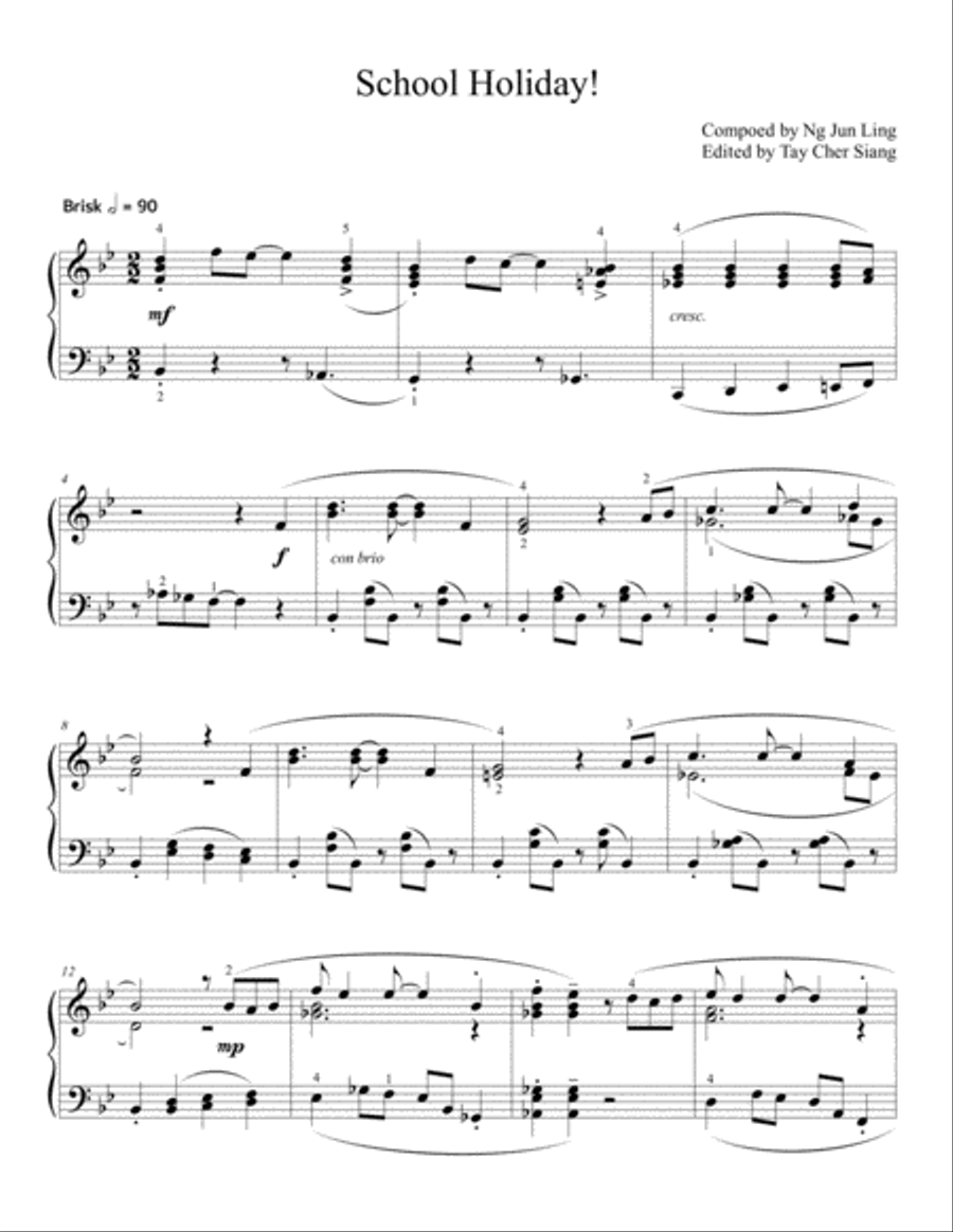 School Holiday! Piano Solo scores gallery preview page 1
