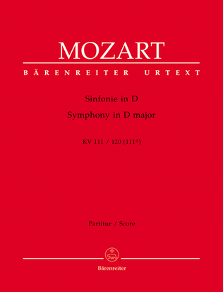 Book cover for Symphony D major, KV 111/120(111a)
