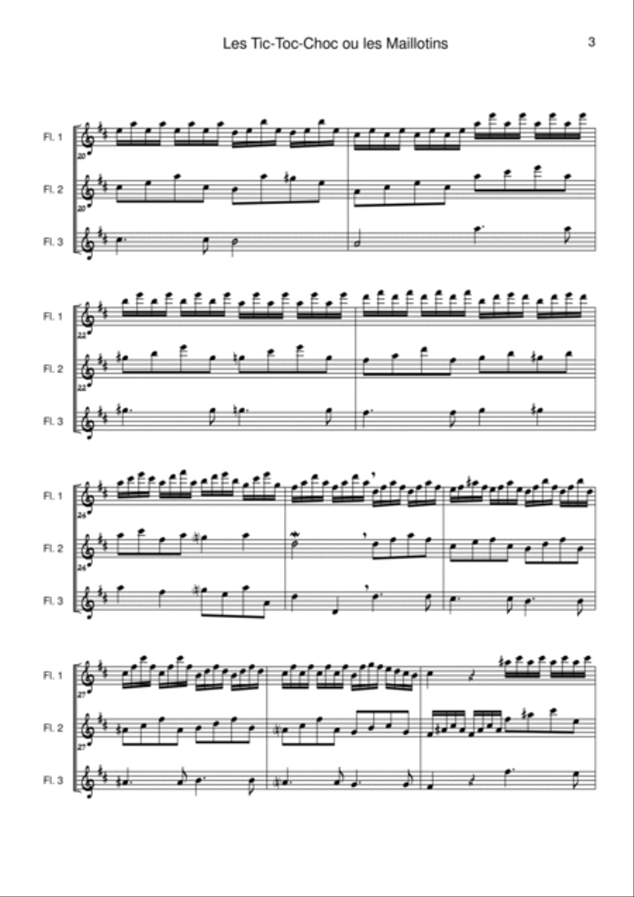 Tic Toc Choc Les Maillotins Flute Solo scores gallery preview page 3