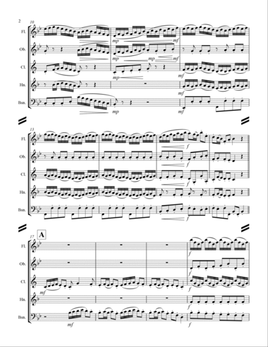 Arrival of the Queen of Sheba (for Woodwind Quintet) Woodwind Quintet scores gallery preview page 3