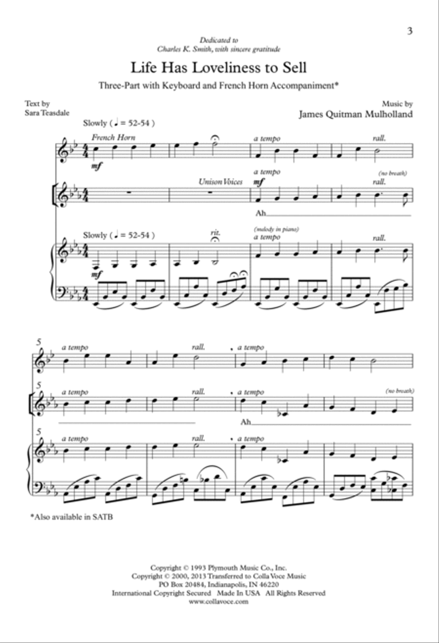 Life Has Loveliness To Sell SSA scores gallery preview page 2