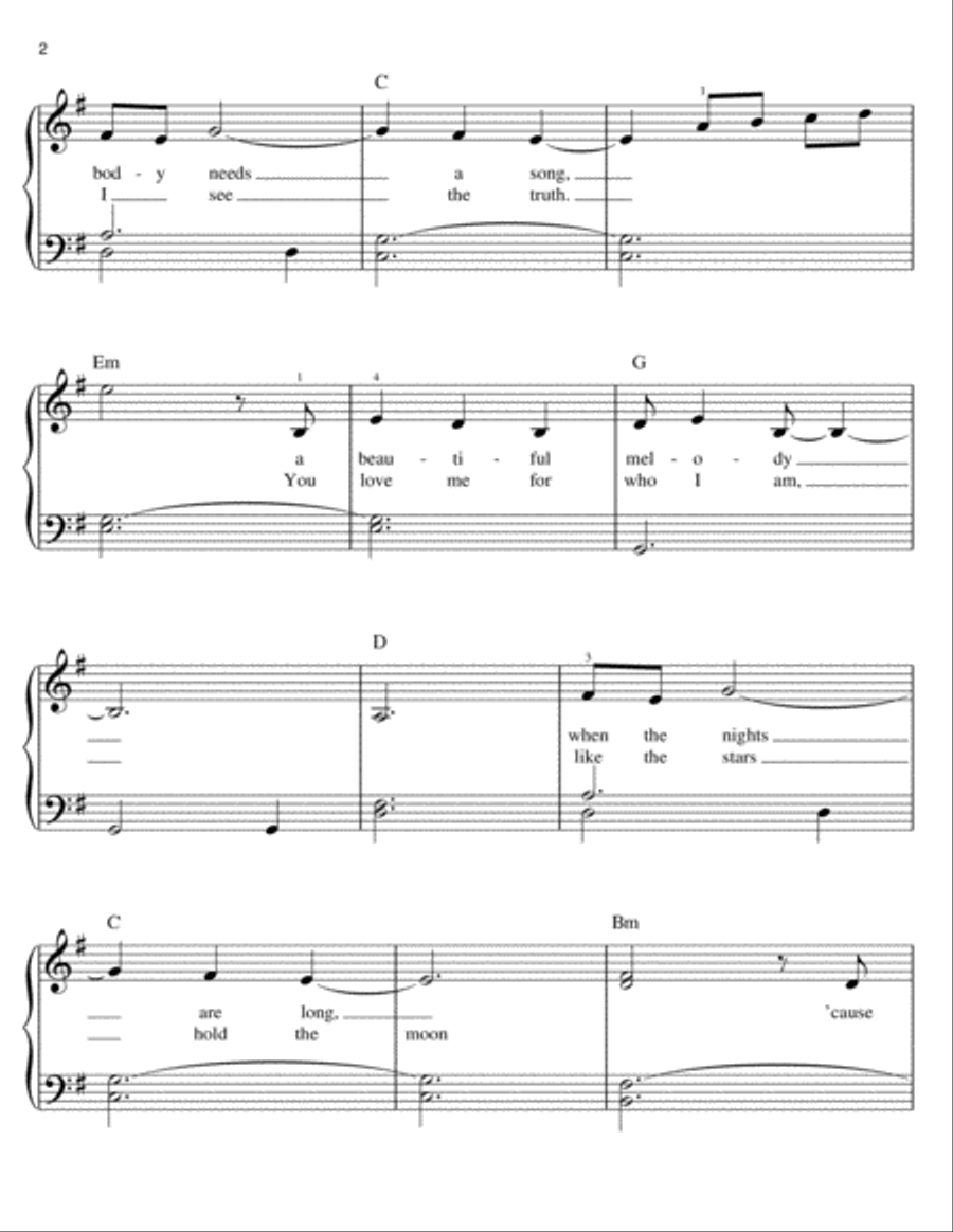 When I Look At You Easy Piano scores gallery preview page 2