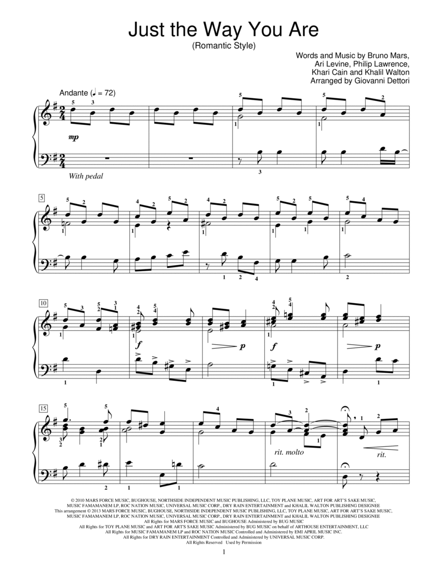 Just The Way You Are Piano Method scores gallery preview page 1
