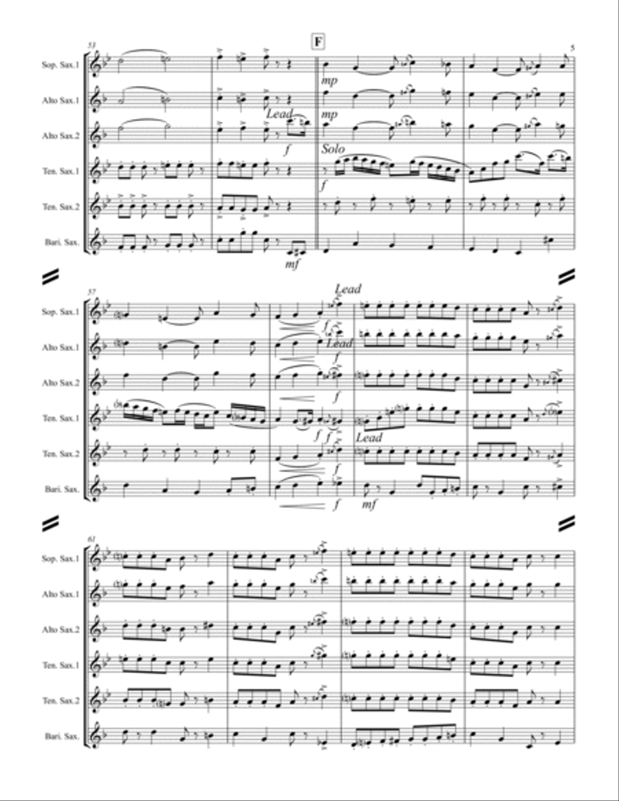 Too Fat Polka (she's Too Fat For Me) Saxophone Quintet scores gallery preview page 6