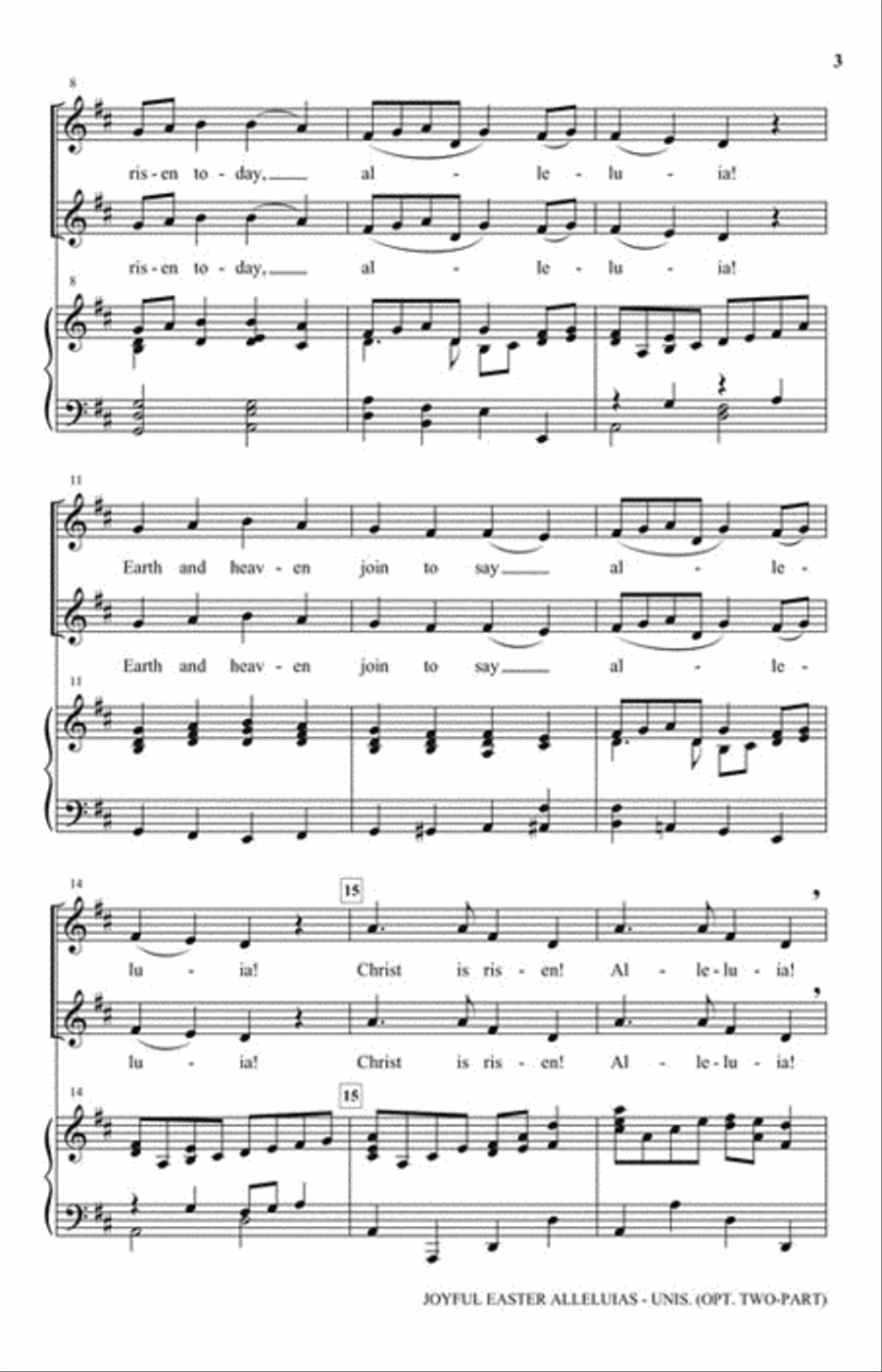 Joyful Easter Alleluias Joyful Easter Alleluias Unison Choir scores gallery preview page 3