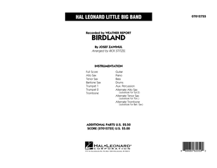 Book cover for Birdland - Full Score