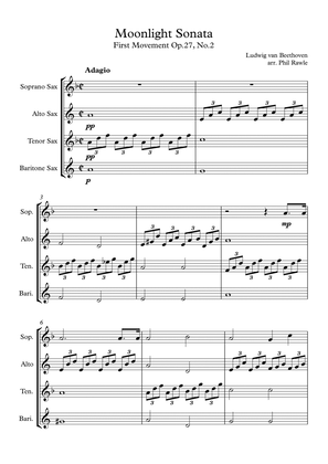 Moonlight Sonata - Saxophone Quartet