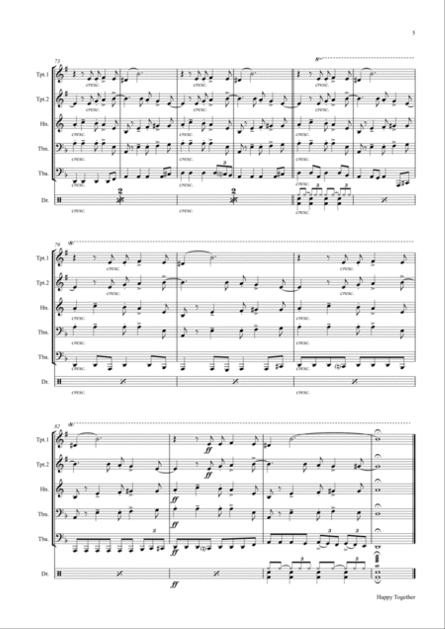 Happy Together Euphonium scores gallery preview page 5