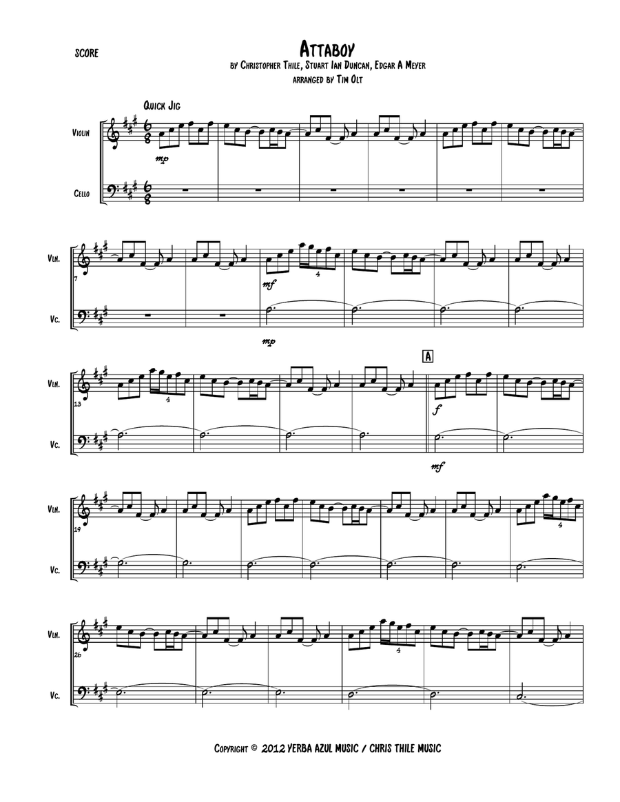 Attaboy String Duet scores gallery preview page 1