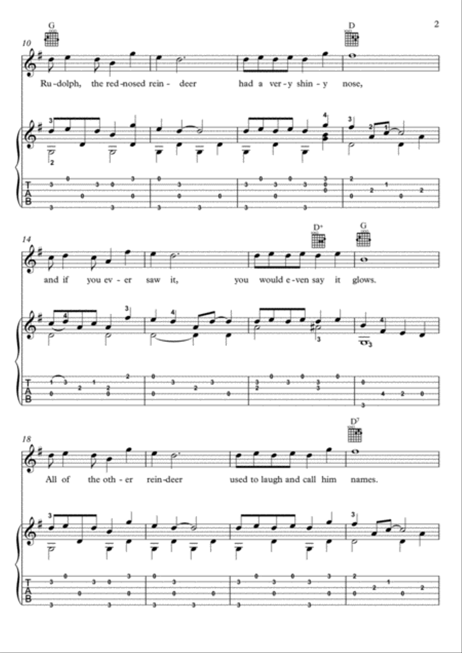 Rudolph The Red-nosed Reindeer Electric Guitar scores gallery preview page 2