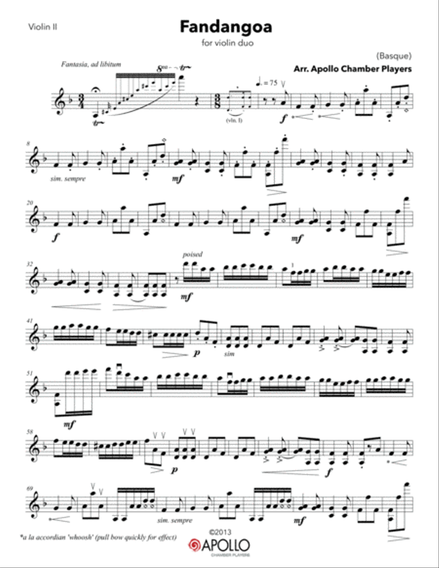 Fandangoa Violin Solo scores gallery preview page 4