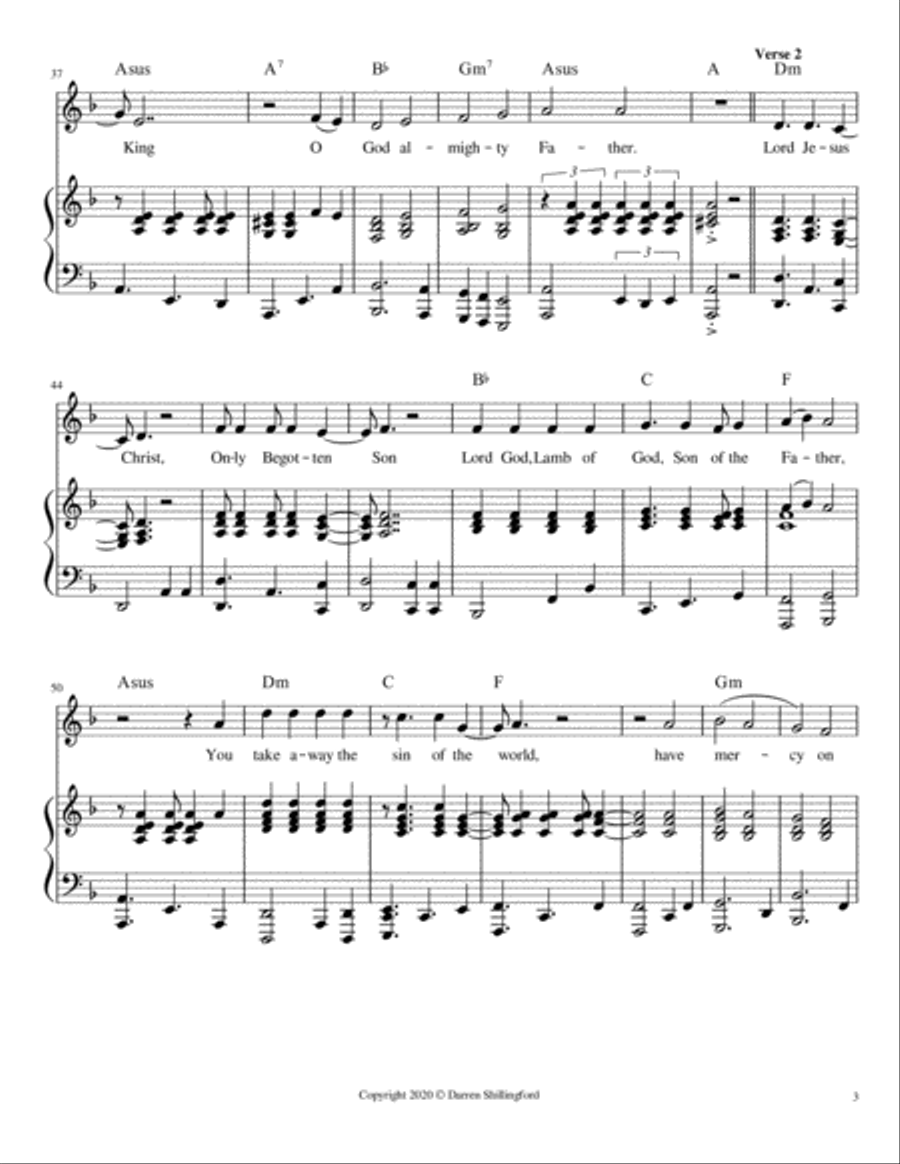 Gloria - Darren Shillingford Unison Choir scores gallery preview page 3