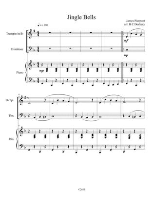 Jingle Bells (trumpet and trombone duet) with optional piano accompaniment