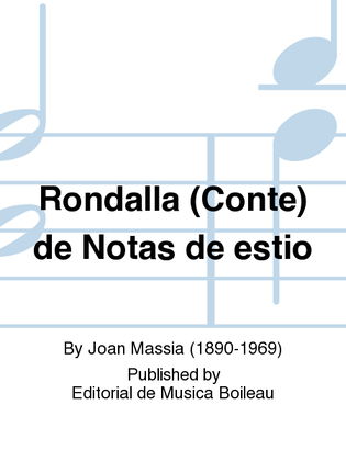 Book cover for Rondalla (Conte) de Notas de estio