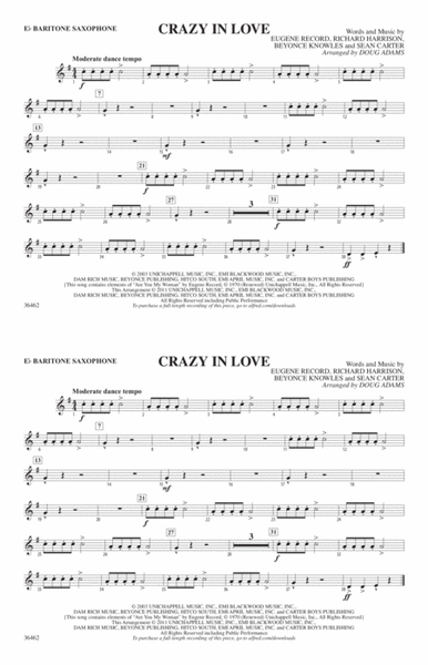 Crazy In Love: E-flat Baritone Saxophone