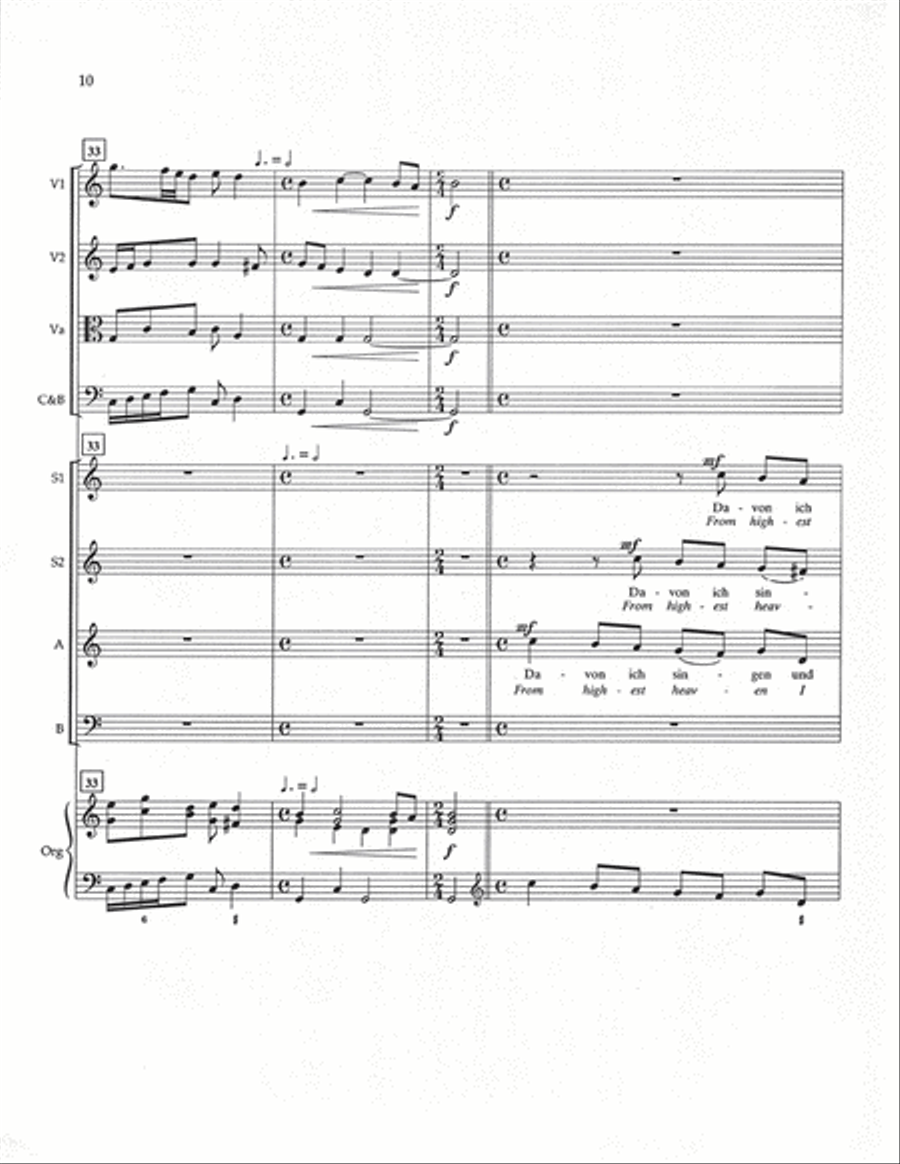Vom Himmel Hoch (From Heav'n on High) (Full Score and Instrumental Parts) Choir scores gallery preview page 9