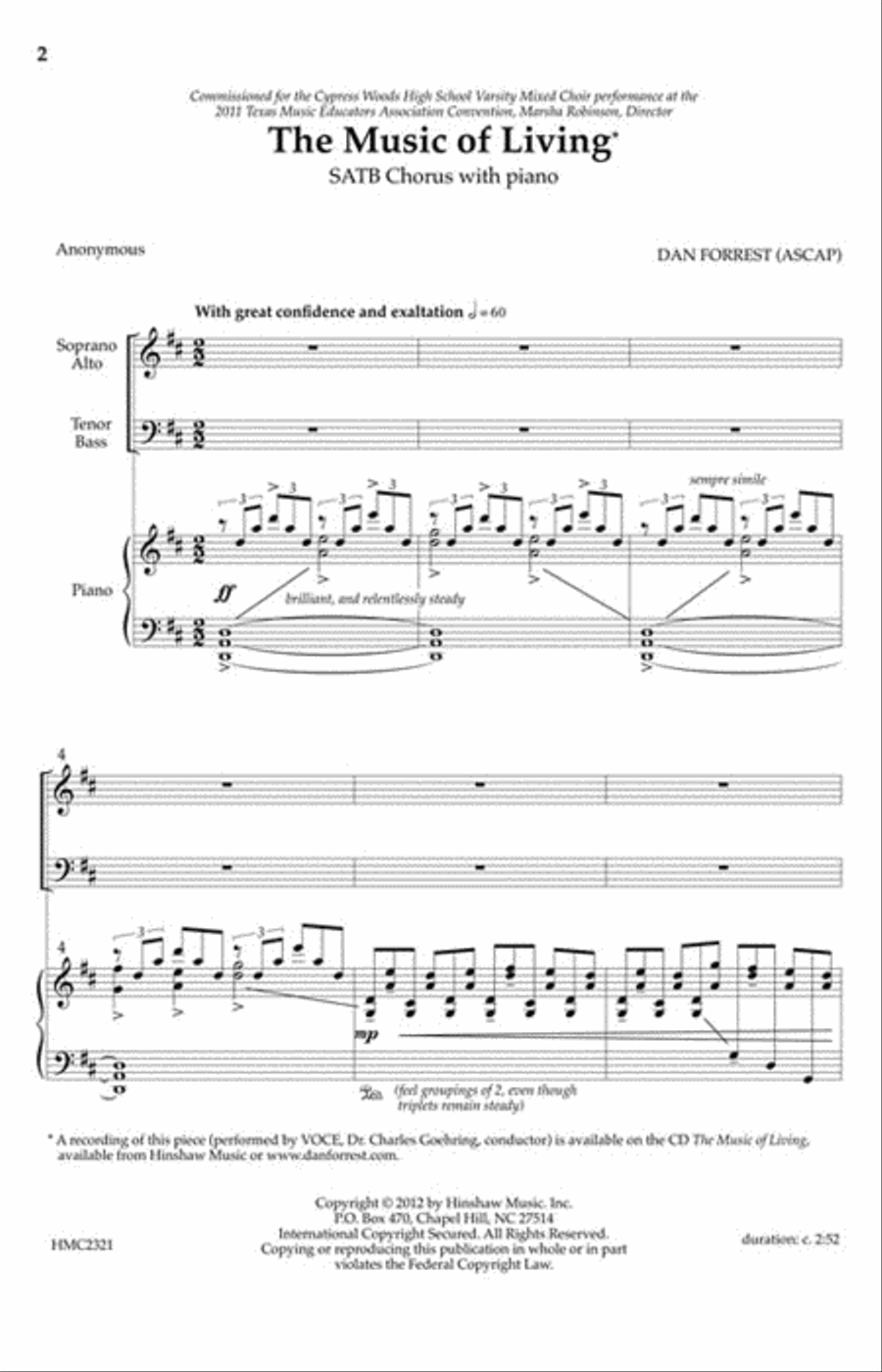 The Music of Living Divisi scores gallery preview page 2