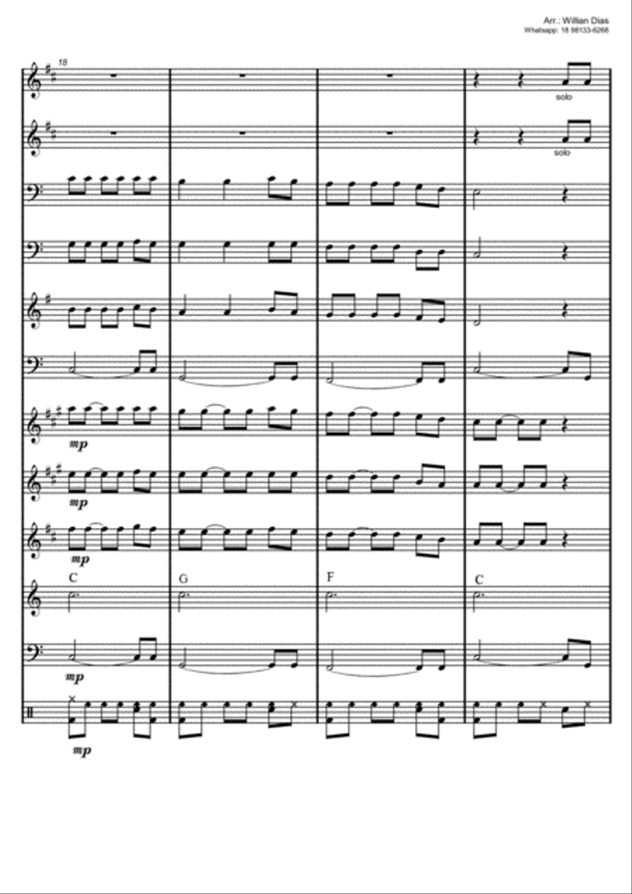 Harpa Crista 126 - Bem Aventurança do Crente - Grupo de Metais Piano, Vocal, Guitar scores gallery preview page 5