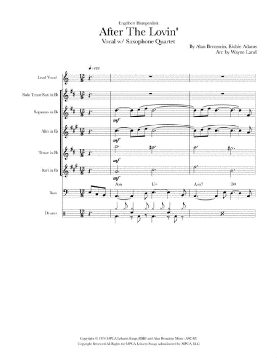 After The Lovin' Saxophone Quartet scores gallery preview page 2