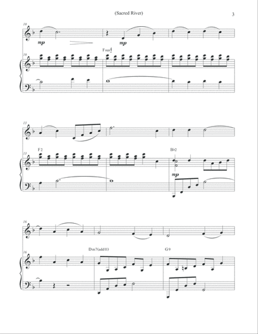 Sacred River - Violin/Piano - O Shenandoah/The Water is Wide Violin Solo scores gallery preview page 3
