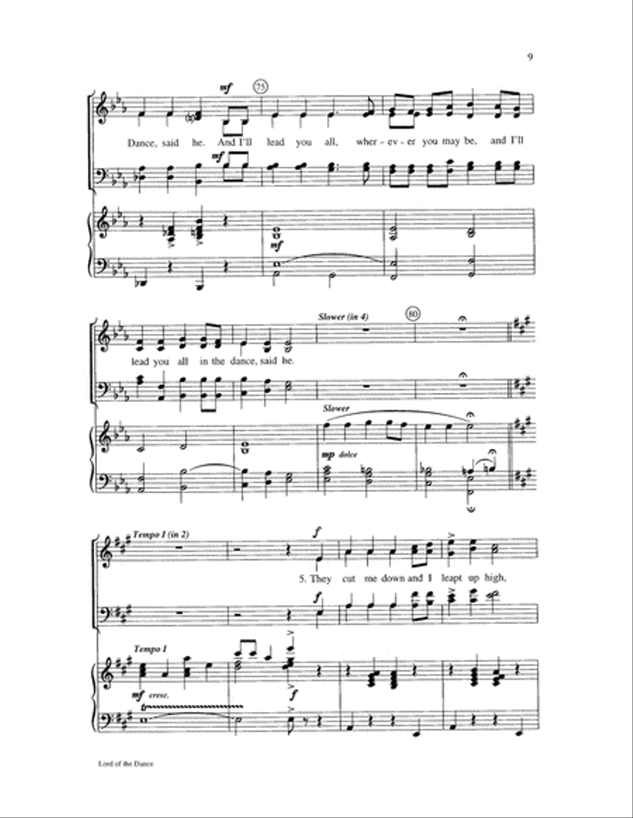 Lord of the Dance Lord of the Dance 4-Part scores gallery preview page 9