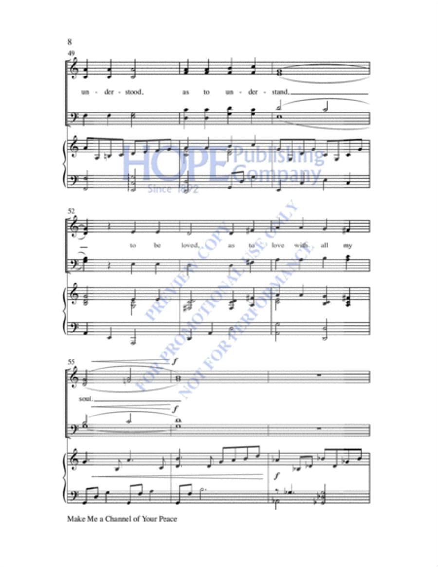 Make Me a Channel of Your Peace 4-Part scores gallery preview page 9