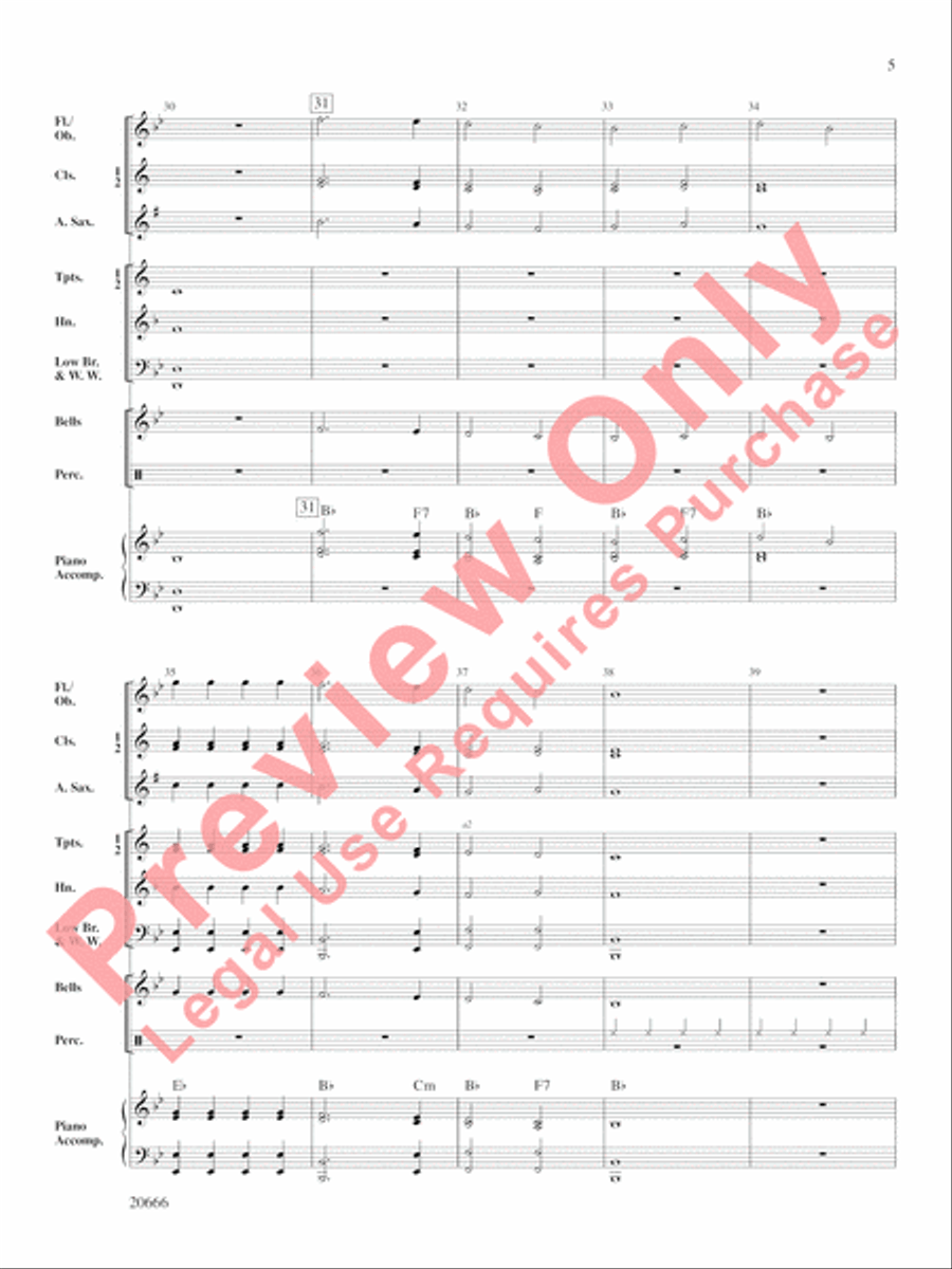 First Winter's Sleigh Ride Concert Band scores gallery preview page 6