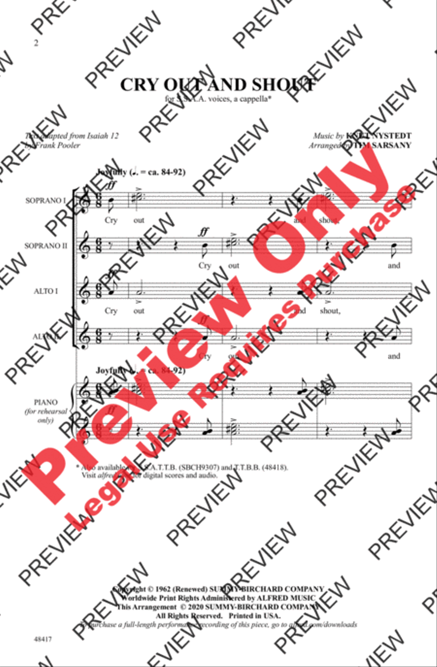 Cry Out and Shout Cry Out and Shout Women's Choir scores gallery preview page 2