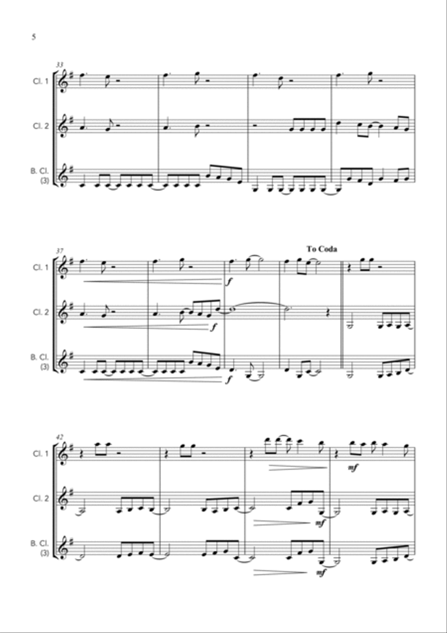Don't Stop Believin' Clarinet Trio scores gallery preview page 6